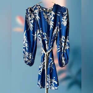 ALEXIS | Floral Long Sleeve Rope Belt Tiered Dress